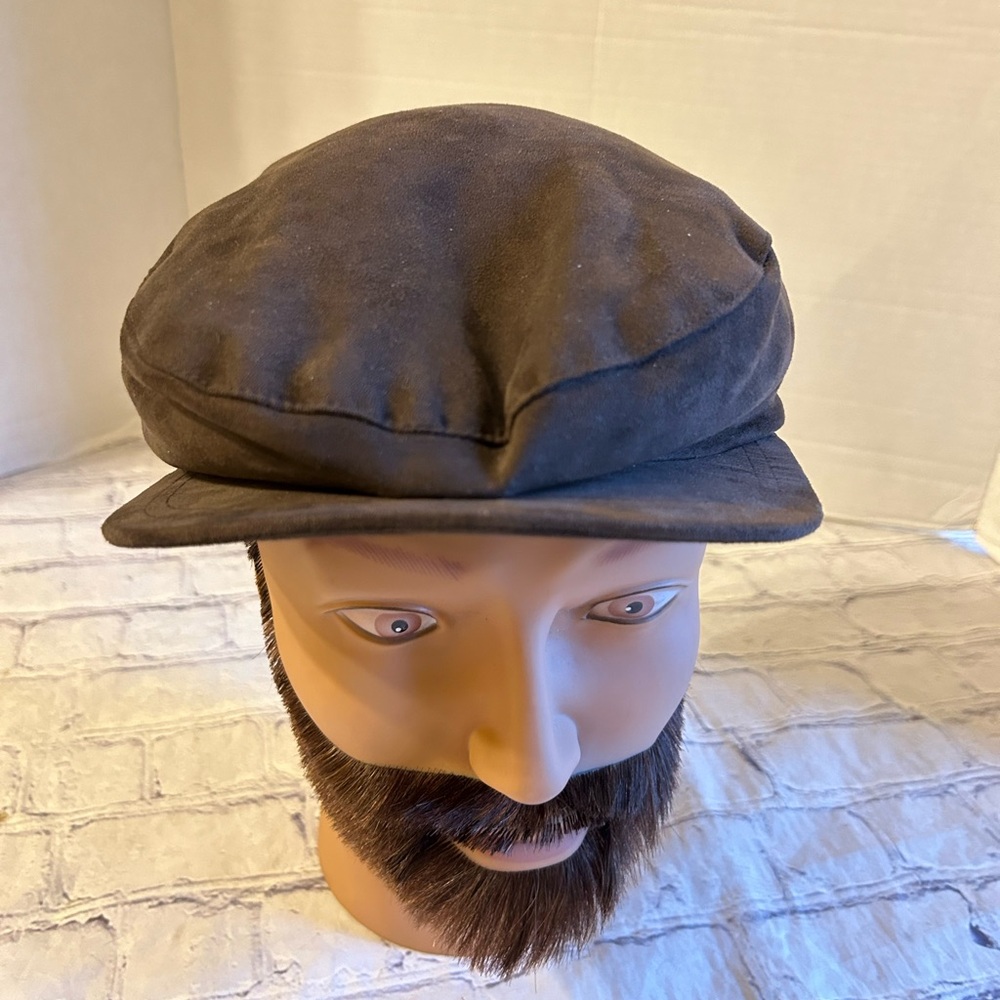 WEATHERPROOF BROWN FAUX SUEDE MENS CAP QUILTED LINING SIZE LARGE